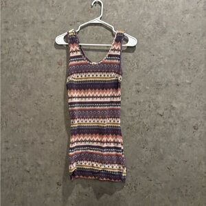 Colorful Patterned Sleeveless Mini Dress